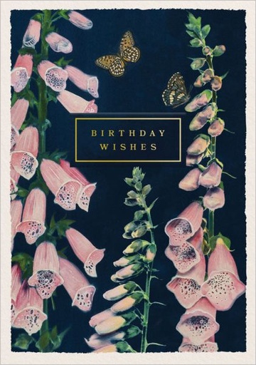 [OD-C-JWB13443] Foil Card-Birthday Wishes Foxgloves