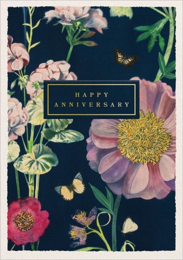 [OD-C-JWB13449] Foil Card-Happy Anniversary Botanical