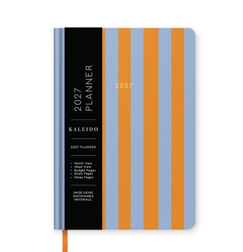 [I-AOD-D27-A5-K-13652] Kaleido A5 Hard Cover Diary-Blue and Orange Stripe