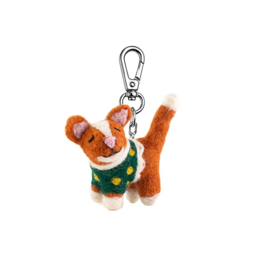 [GI-KC-AP002] Key Chain-Felt Cat Ginger
